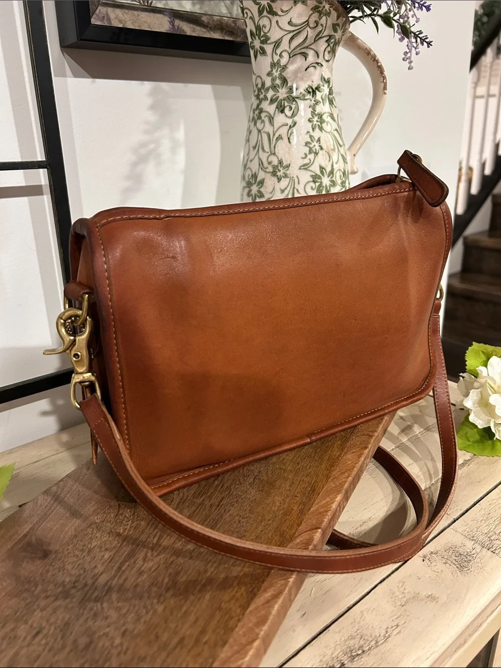 Coach Brown Leather Messenger Crossbody Bag